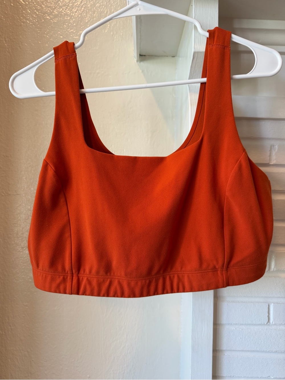 REI Co-op Women’s Large Rust Orange Tactel Lycra Sports Bra Crop Top Activewear
